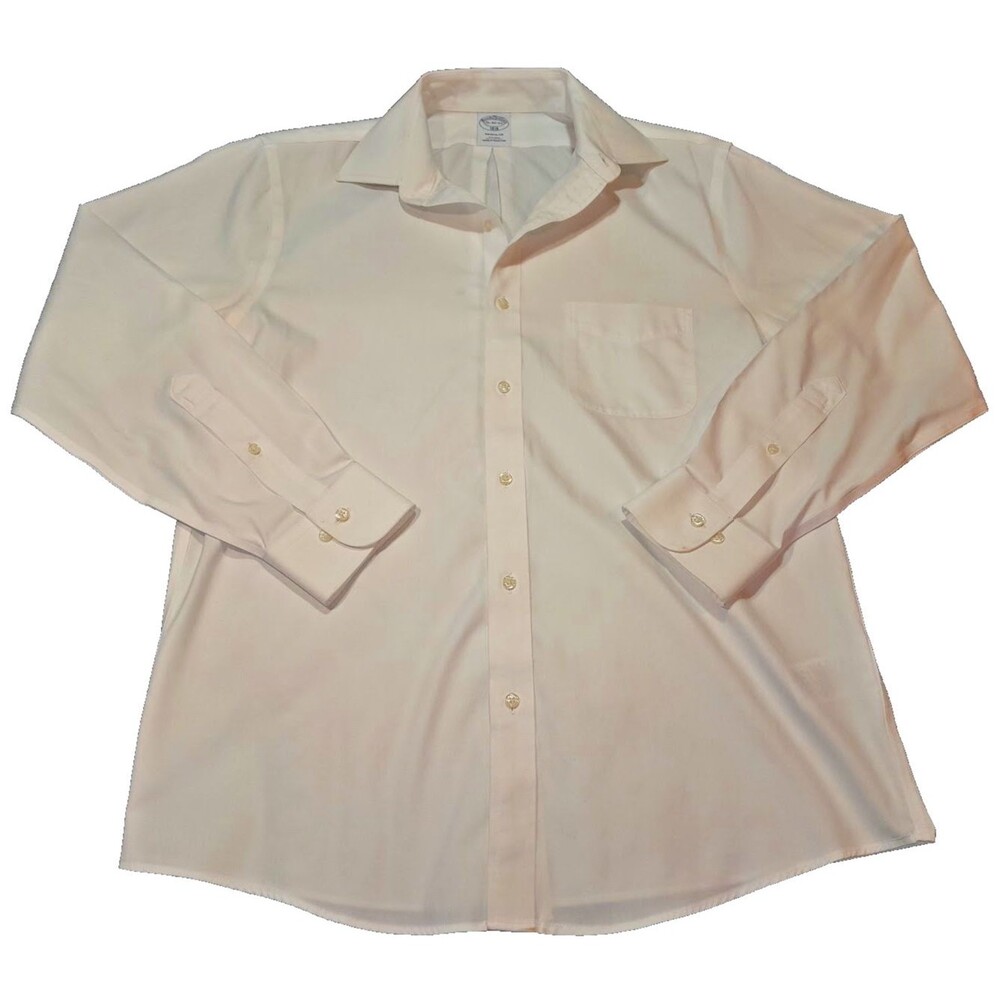 Brooks Brothers 1818 Dress Shirt 15 32/33 Regular Fit White Non Iron Cotton